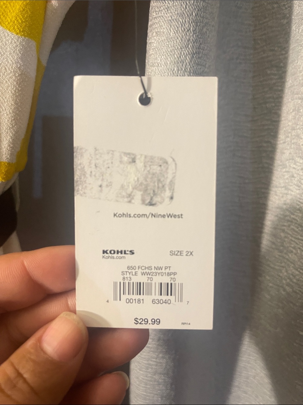 Nine West Pink & Yellow Abstract Wrap Dress - Picture 2 of 3